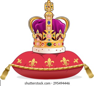 Royal Gold Crown On Pillow Stock Vector (Royalty Free) 295495019 ...