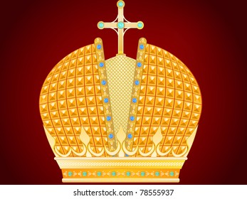 Royal gold crown in a vector