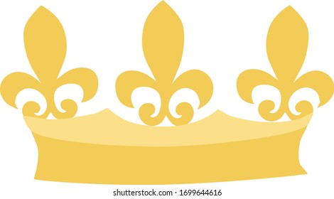 Royal gold diadem. Golden crown vector