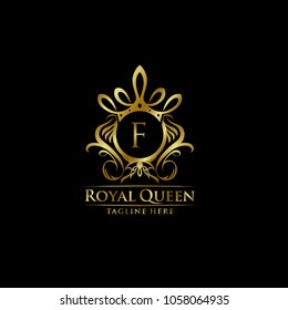 Royal Gold F Letter Logo