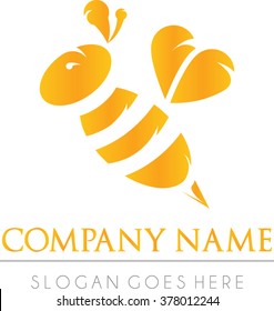 Royal gold luxury bee logo vector