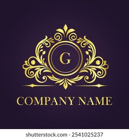 Monograma de ouro real. Vintage logotipo design com coroa. carta logotipo design