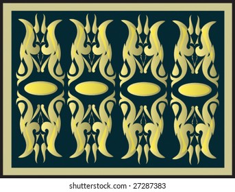 Royal Gold on Green Pattern
