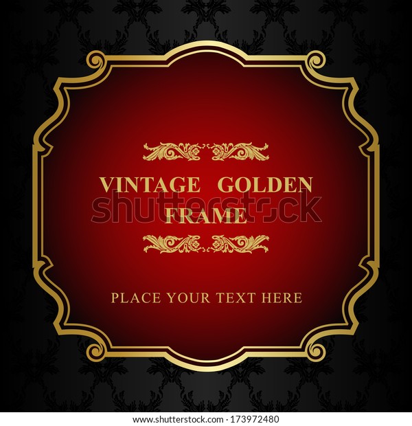 Royal gold Picture\
frame on dark wallpaper