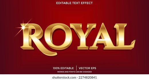 Royal gold text effect editable luxury and elegant text style