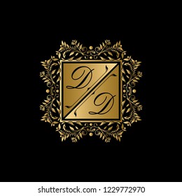 Royal Gold Weeding Logo, DD Letter Logo