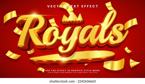 Royal golden 3d editable vector text effect with luxury concept.