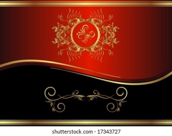Royal golden butterfly on a red and black backround