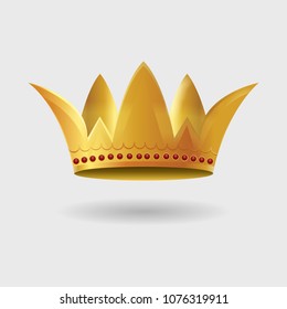 Royal golden crown with Gradient Mesh. Vector Illustration.