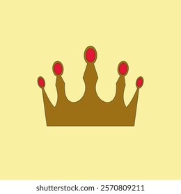 Royal golden crown vector illustration. King and queen gold coronet symbol