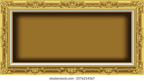 Royal Golden Floral Border Photo Frame