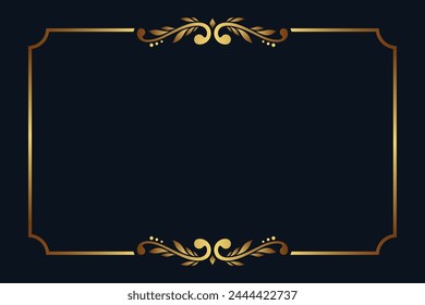 Royal golden frame luxury background with text space