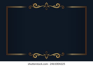 Royal golden frame luxury background with text space