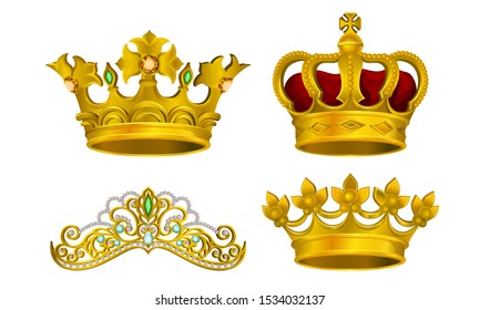 Royal Golden King Jewelry Vector Illustrated Collection