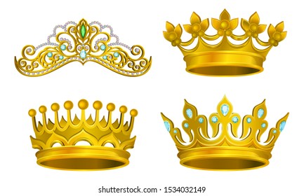 Royal Golden King Jewelry Vector Illustrated Collection