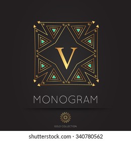 Royal golden linear modern monogram, logo vector template. Hotel logo. Kings symbol.