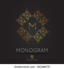 Royal golden linear modern monogram, logo vector template. Hotel logo. Kings symbol.