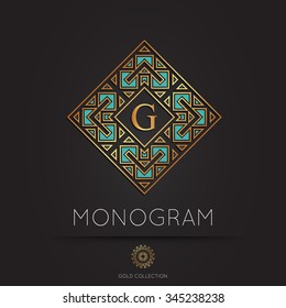 Royal golden linear modern monogram, logo vector template. Hotel logo. Kings symbol.