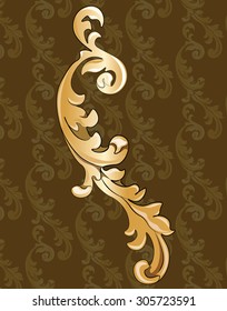 Royal golden ornament element pattern. Vector