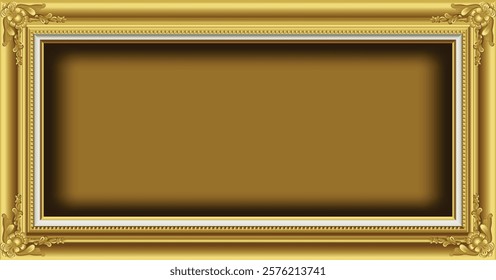 Royal Golden Photo Frame with Floral corner