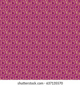 Royal golden seamless pattern on a purple background. Luxury ornament for wallpaper, invitation, wrapping. Vector illustration.