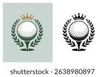 Royal Golf Laurel Emblem Logo