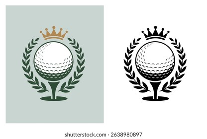 Royal Golf Laurel Emblem Logo