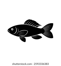 Royal Gramma Silhouette Vector Art and Black Color Royal Gramma Fish Design Illustration