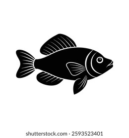 Royal Gramma Silhouette Vector Art and Black Color Royal Gramma Fish Design Illustration