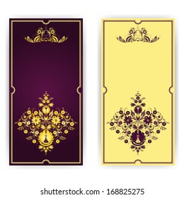 Royal greeting card, invitation with lace pattern, place for text.