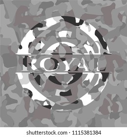 Royal grey camouflage emblem