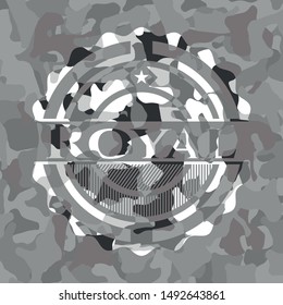 Royal grey camouflaged emblem. Vector Illustration.