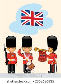 Una Guardia Real. Bandera británica