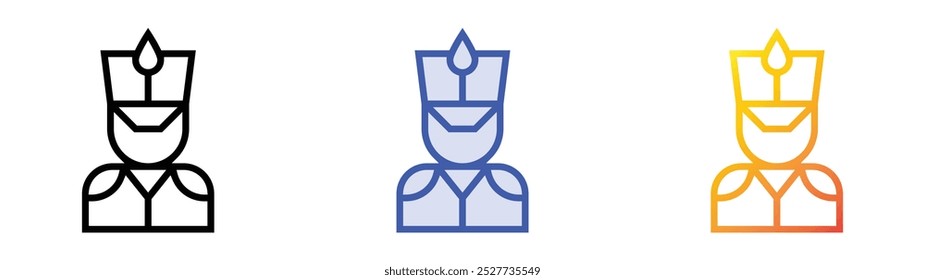 royal guard icon. Linear, Blue Fill and Gradient Style Design Isolated On White Background