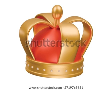 royal heart crown icon 3d illustration render
