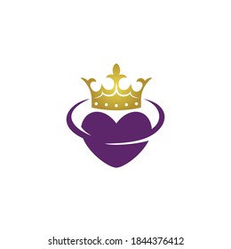 Royal heart icon design template vector isolated illustration