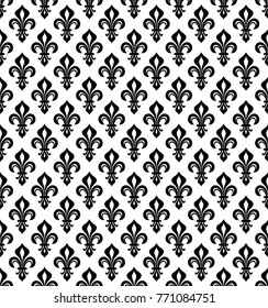 Royal heraldic Lilies (Fleur-de-lis) -- wallpaper background, seamless pattern.