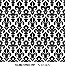 Royal heraldic Lilies (Fleur-de-lis) — wallpaper background, seamless pattern.