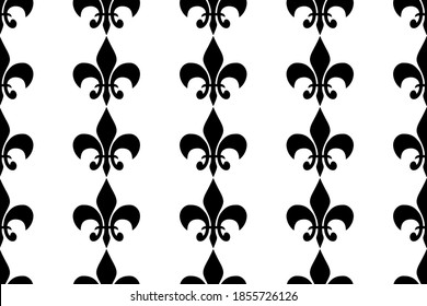 Royal heraldic lilies seamless pattern. Royal heraldic lilies flowers ornament. seamless pattern