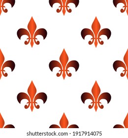 Royal heraldic lilies seamless pattern