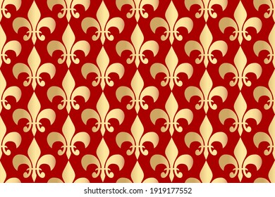 Royal heraldic lilies seamless pattern