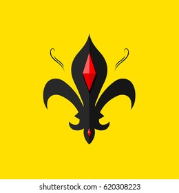 Royal, heraldic lily. Vector icon.