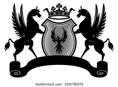 Royal and Heraldry Coat Arms Design Template.  Also use of Educational Institute, Restaurant or organization