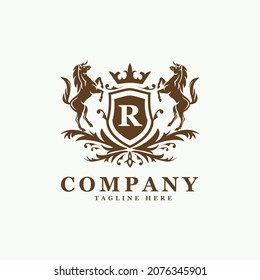 Royal Horse Heraldic Logo Design
