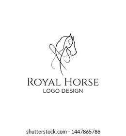 royal horse lineart logo design