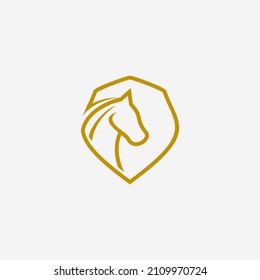 Royal Horse logo hipster retro vintage vector template, Horse Shield logo