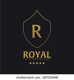 Royal Hotel Logo and Emblem. Vector logo illustration