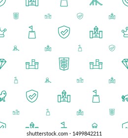 royal icons pattern seamless white background. Included editable outline shield, castle, castle tower, Diamond, lion, crown icons. royal icons for web and mobile.