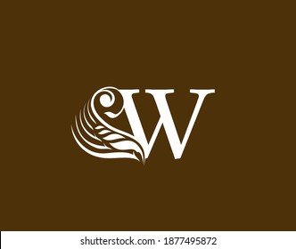 Royal Initial W Letter logo icon,Classic floral ornament monogram design vector.