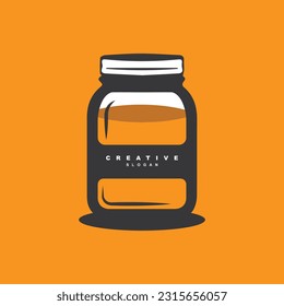 Royal jelly jam glass can vector template